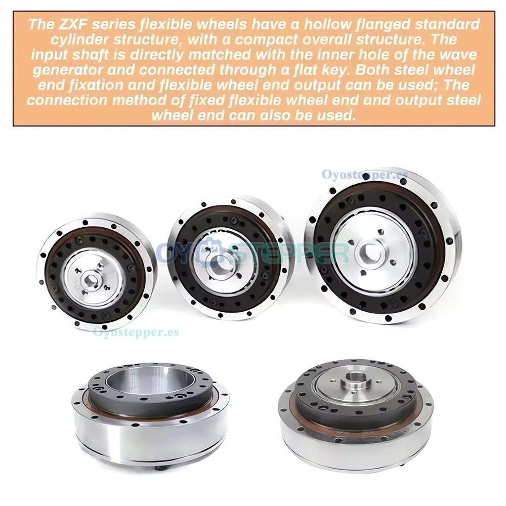 Reductor de engranajes arm&oacute;nicos serie ZXF 31:1 a 160:1 para motor paso a paso/servomotor, brazo rob&oacute;tico CNC