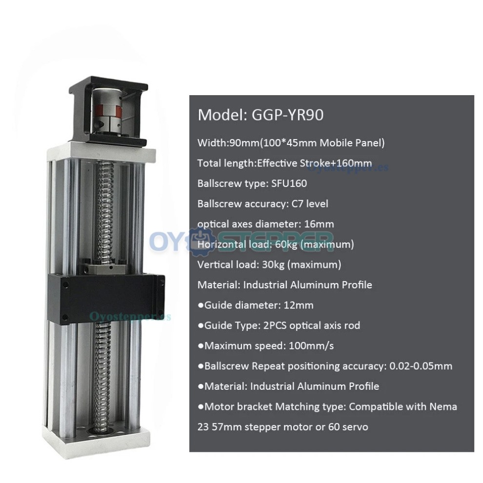 Mesa Deslizante CNC Gu&iacute;a de Movimiento Lineal Compatible con Motor Paso a Paso NEMA23 / Servomotor 60mm