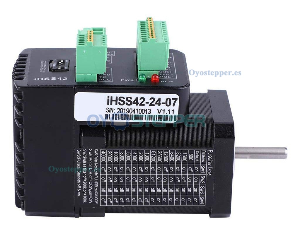JMC Motor Paso a Paso Integrado en Bucle Cerrado Nema 17 1.8° 0.7 N·m 24 V 2 Fases 42×42 mm Híbrido Tipo Servo