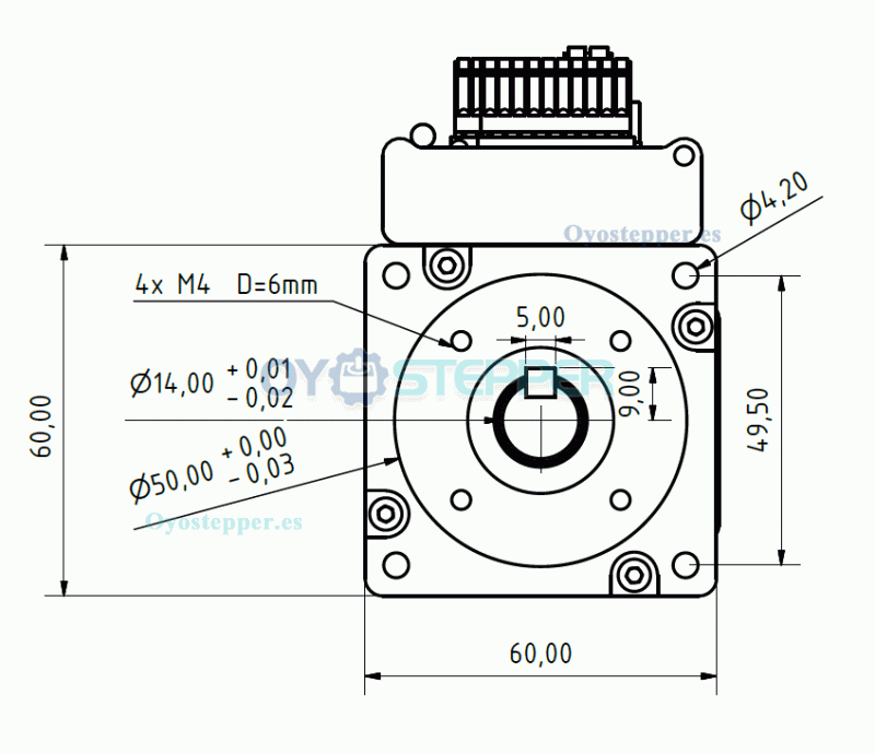 JMC Servomotor AC Integrado Nema 23 400 W 48 V 1.27 N·m 3000 RPM 60×60 mm