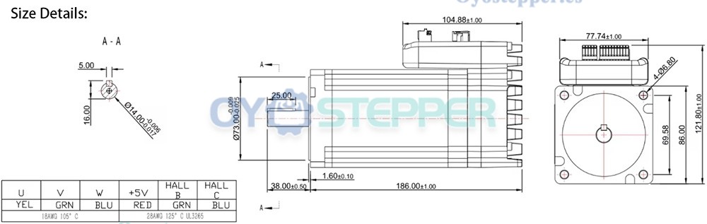 JMC Servomotor AC Integrado Nema 34 660 W 72 V 2.03 N·m 13.1 A 3000 RPM 86×86 mm