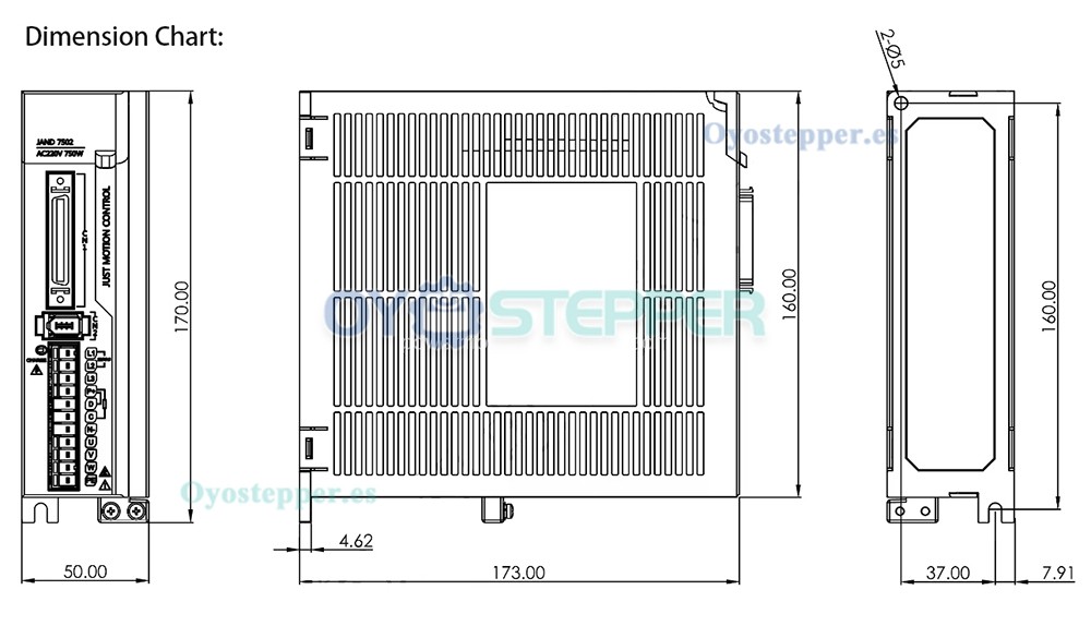 JAND1000220B Driver de Servomotor 1000 W 180–240 V Monofásico con Resistencia de Freno Interna