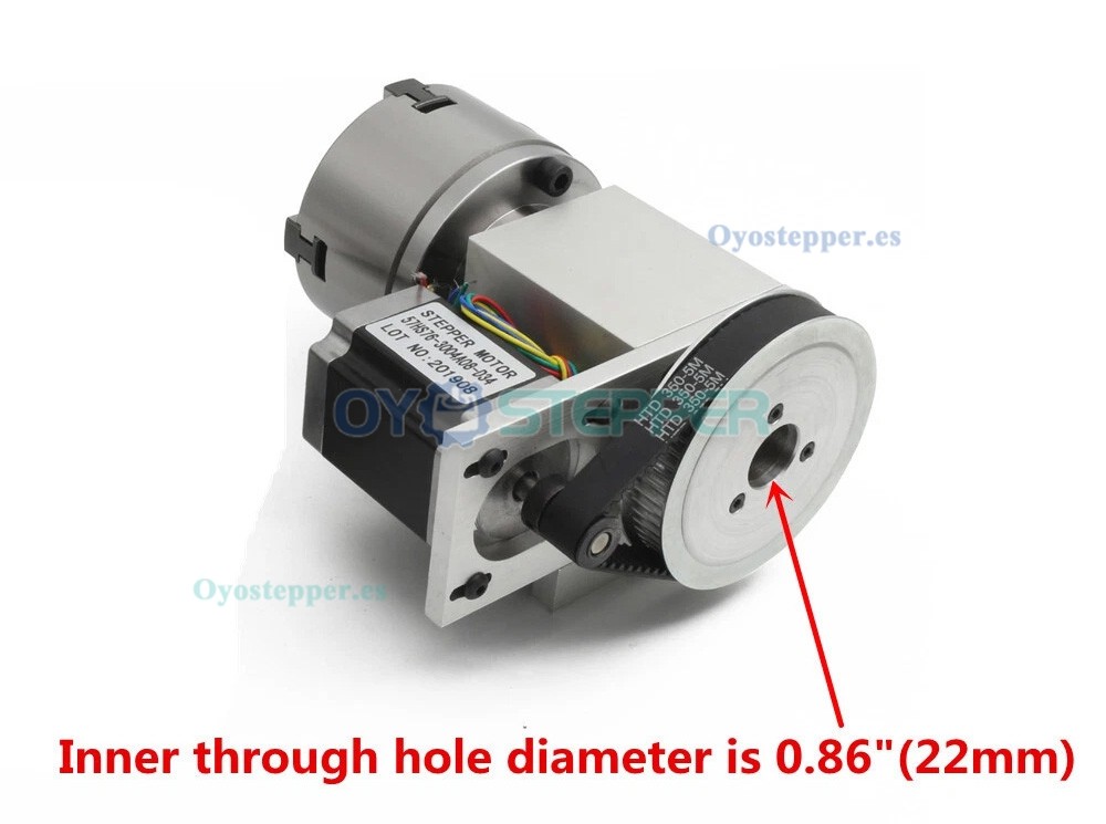 Cabezal divisor de cuarto eje CNC con plato de 80mm o K11 de 100mm y driver DM556S