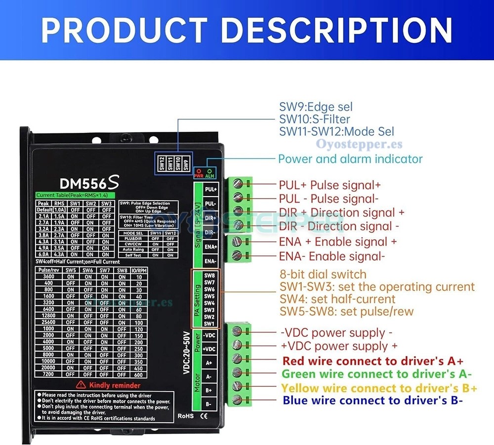 Cabezal divisor de cuarto eje CNC con plato de 80mm o K11 de 100mm y driver DM556S
