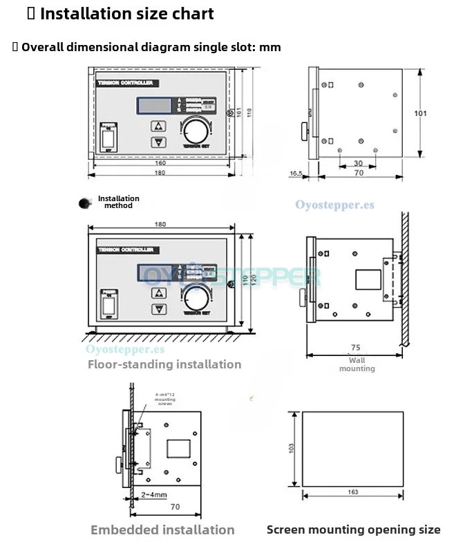 KTC800A Controlador Manual de Tensi&oacute;n 0‑24 V 4 A para Freno / Embrague Magn&eacute;tico de Part&iacute;culas