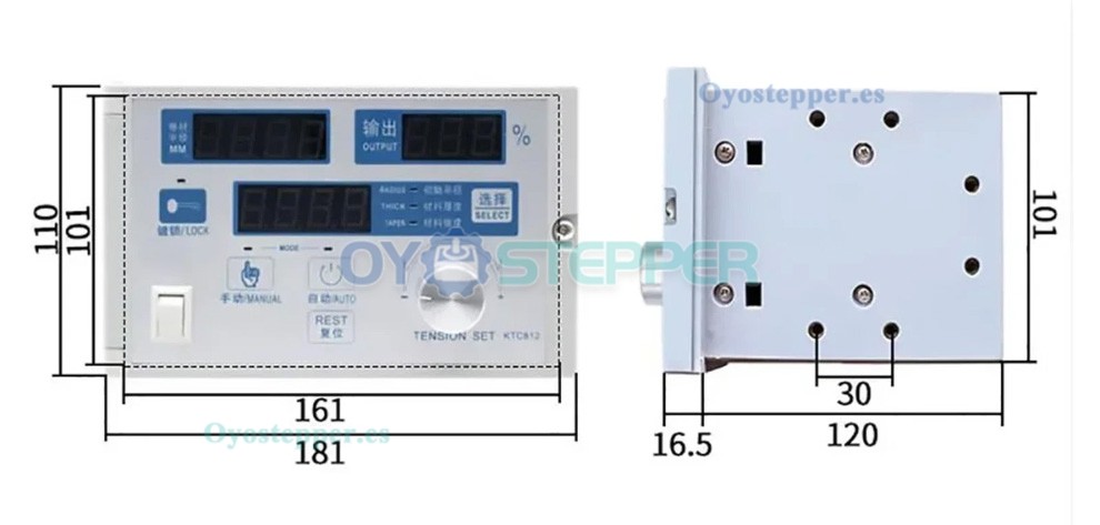KTC-812 Controlador de Tensi&oacute;n Semiautom&aacute;tico 24 VCC 4 A para Control de Tensi&oacute;n Magn&eacute;tico de Part&iacute;culas
