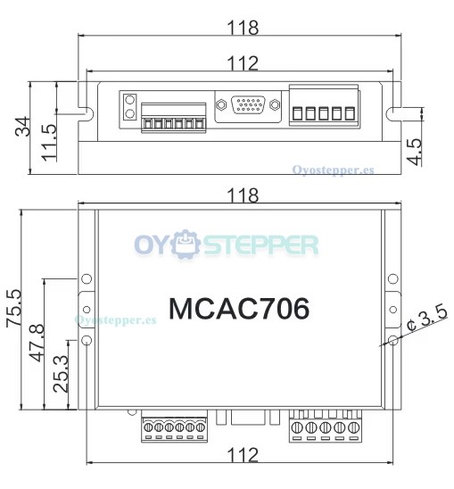 MCAC706 Driver Digital de Servomotor AC 200 W 6 A 20–70 V para Motor sin Escobillas