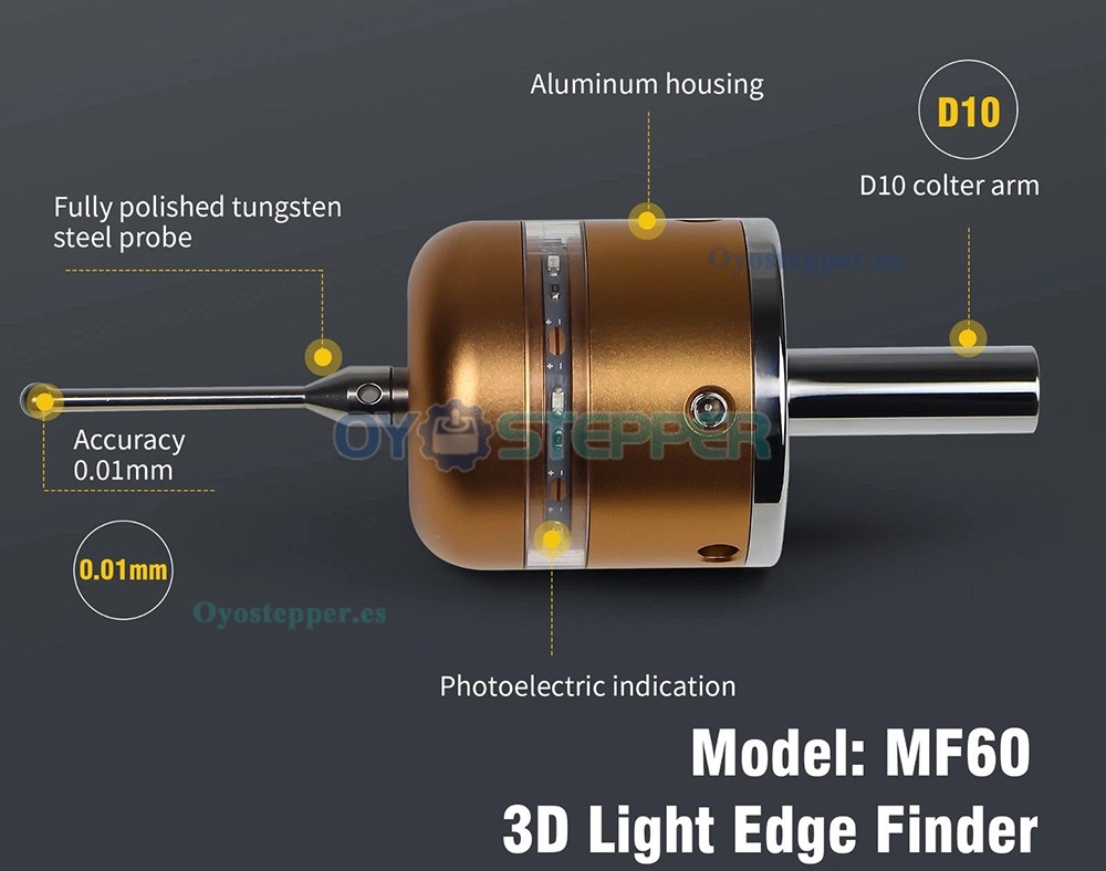 Palpador de cantos 3D fotoel&eacute;ctrico con indicador luminoso para fresadora