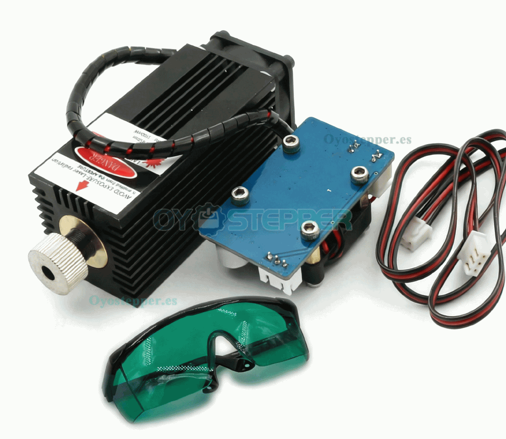 M&oacute;dulo l&aacute;ser azul violeta enfocable de 5.5W 450nm 12V 1&ndash;3A para grabado