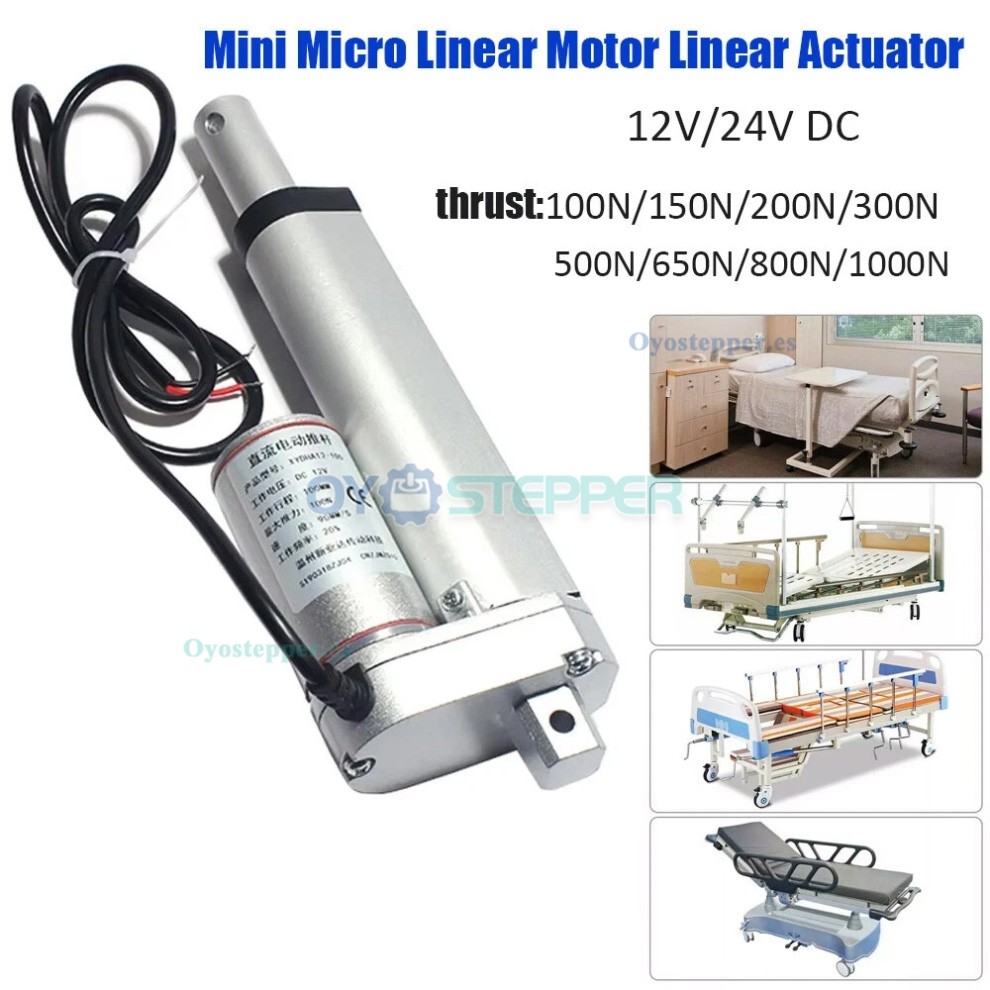 Mini Eléctrico Lineal Actuador 12V/24V 50-1000mm Velocidad 90mm/s Mini Eléctrico Lineal Actuador 12V/24V 50-1000mm Velocidad 90mm/s
