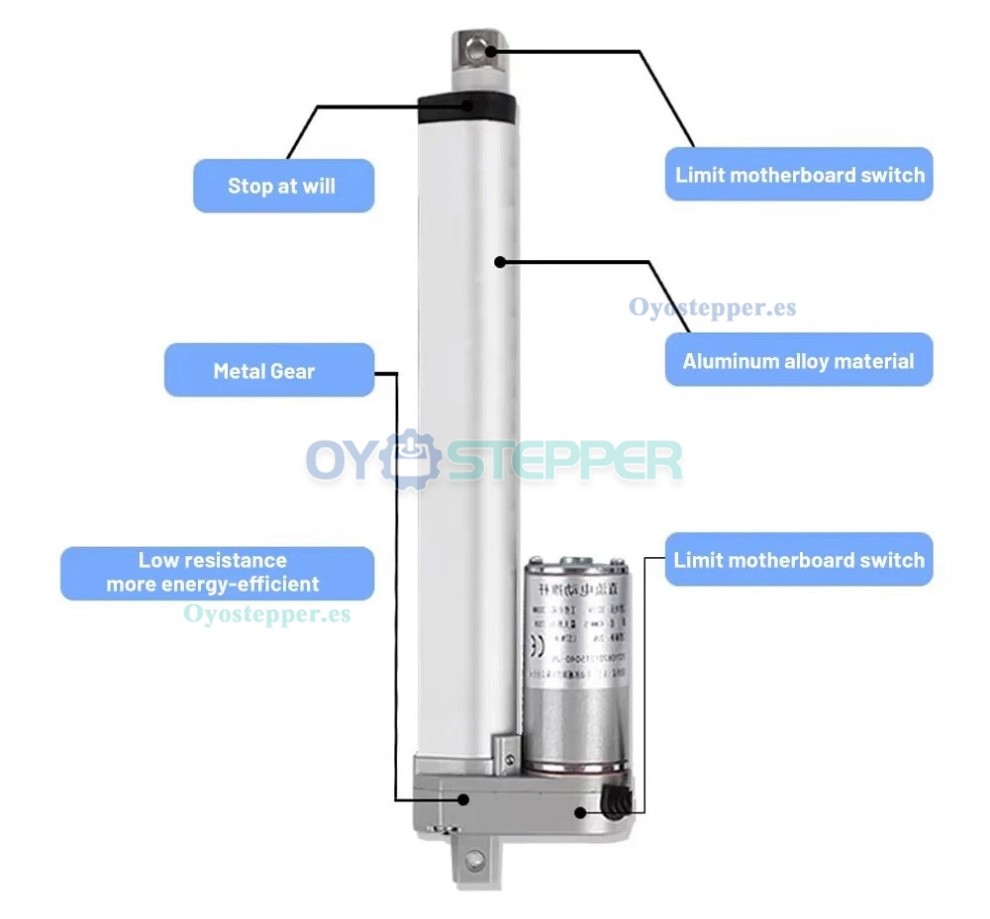 Mini Eléctrico Lineal Actuador 12V/24V 50-1000mm Velocidad 90mm/s Mini Eléctrico Lineal Actuador 12V/24V 50-1000mm Velocidad 90mm/s