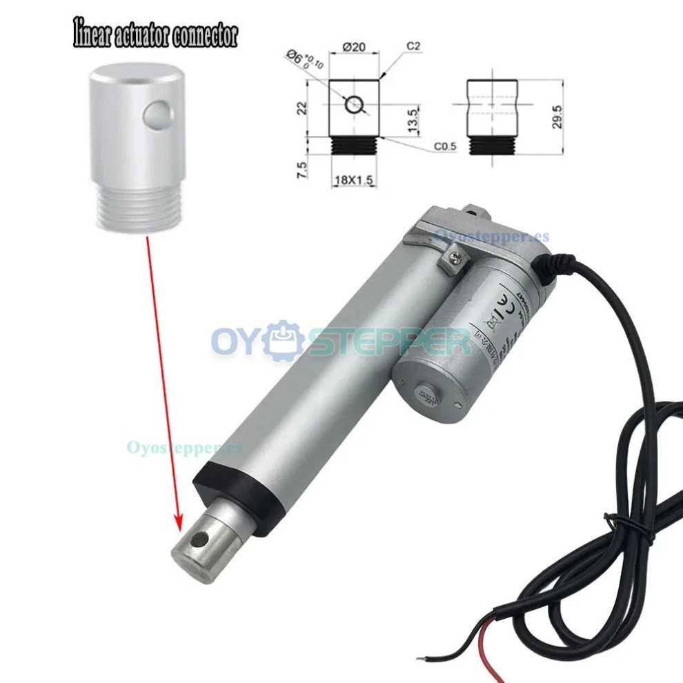 Mini Eléctrico Lineal Actuador 12V/24V 50-1000mm Velocidad 90mm/s Mini Eléctrico Lineal Actuador 12V/24V 50-1000mm Velocidad 90mm/s