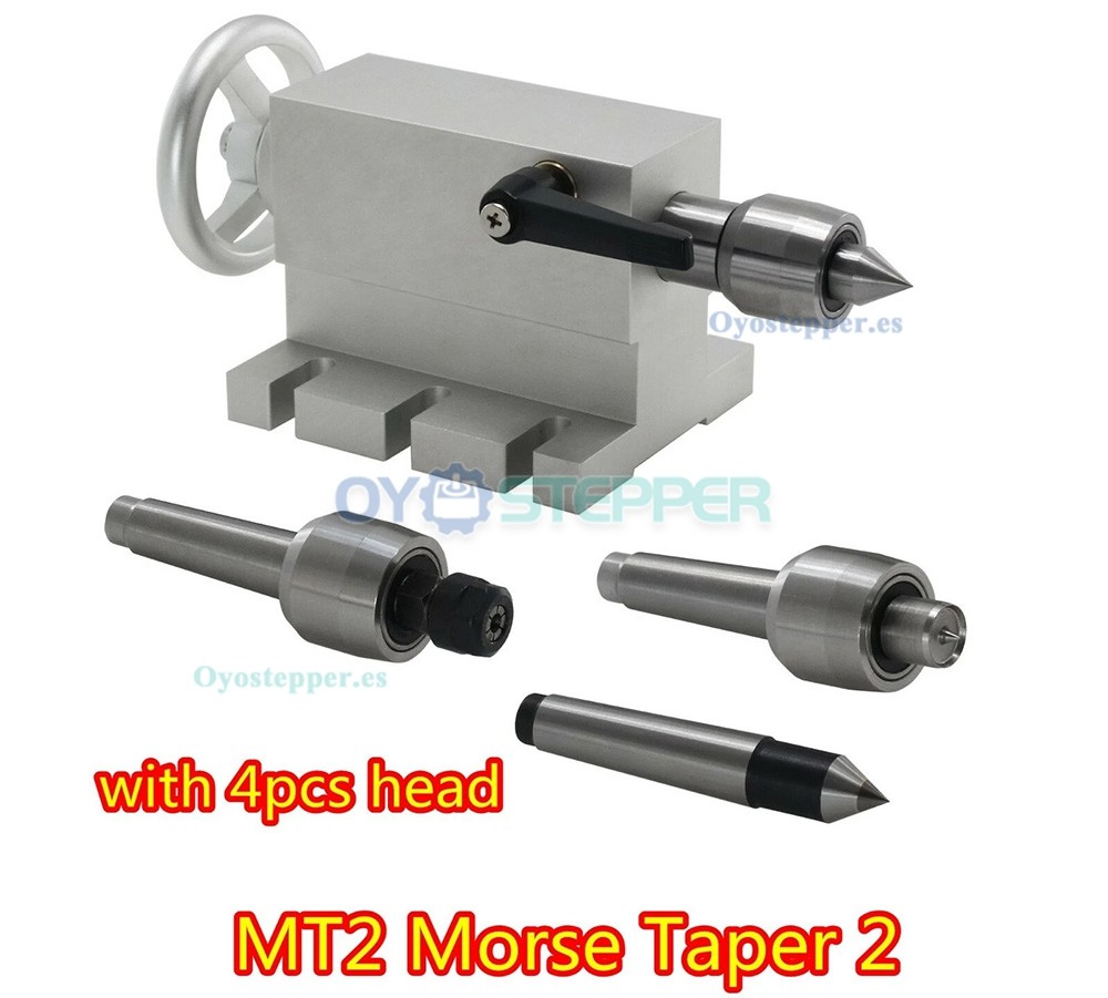 Contrapunto m&oacute;vil MT2 de 65mm con 4 puntas para torno y fresadora CNC