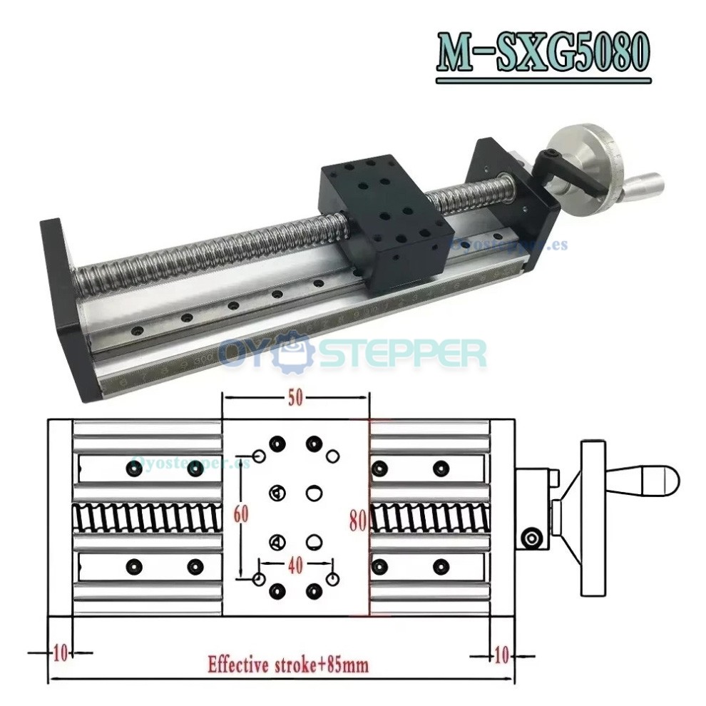Módulo de Movimiento Lineal Manual con Husillo a Bolas (10-60kg) y Volante para Mesa Deslizante CNC Módulo de Movimiento Lineal Manual con Husillo a Bolas (10-60kg) y Volante para Mesa Deslizante CNC