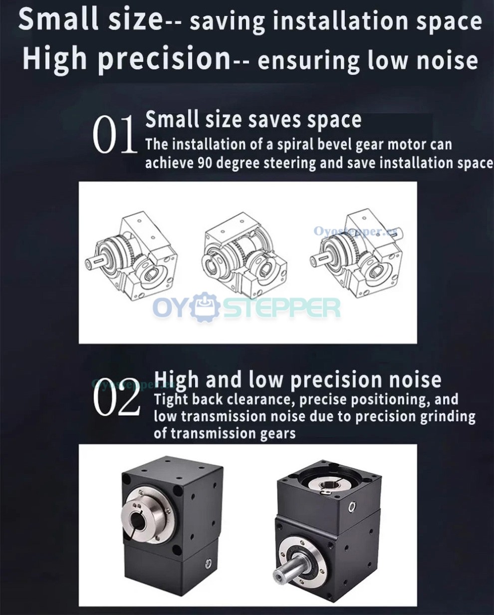 NEMA23 Reductor de Ángulo Recto con Engranaje Cónico 2:1/3:1/5:1, 90° NEMA23 Reductor de Ángulo Recto con Engranaje Cónico 2:1/3:1/5:1, 90°