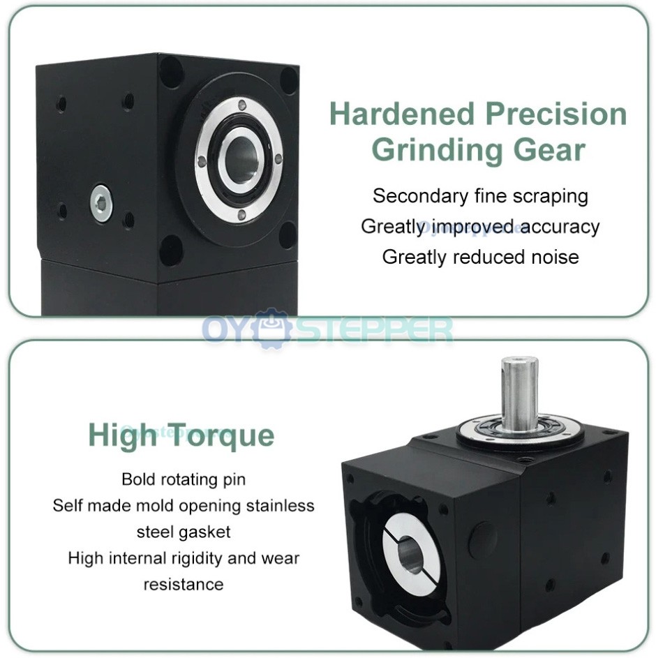 NEMA23 Reductor de Ángulo Recto con Engranaje Cónico 2:1/3:1/5:1, 90° NEMA23 Reductor de Ángulo Recto con Engranaje Cónico 2:1/3:1/5:1, 90°