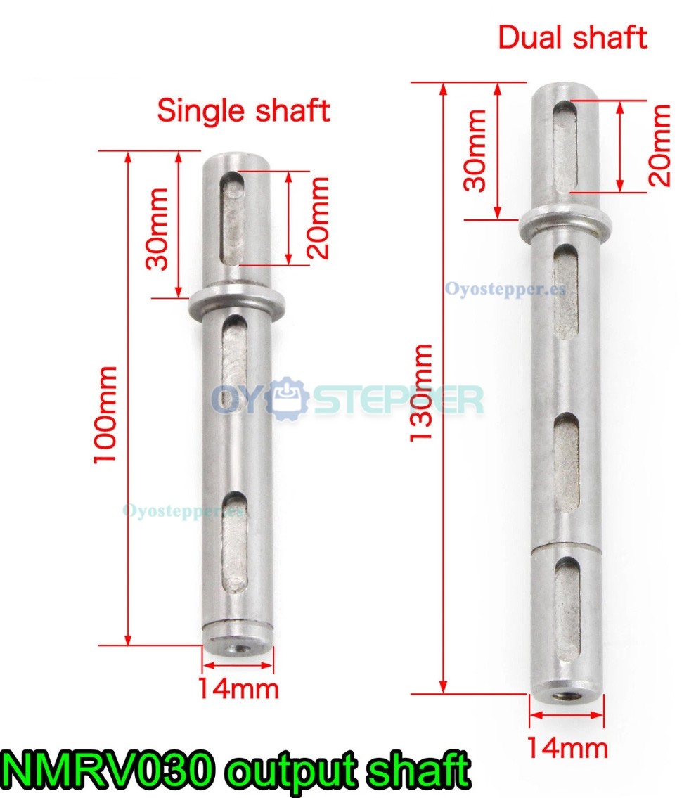 NEMA 23 Eje de salida simple o doble de &Oslash;14mm para reductor sinf&iacute;n NMRV030