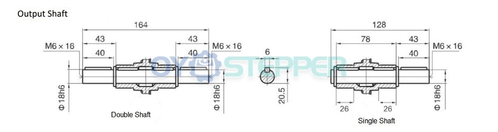 Eje de salida simple o doble de &Oslash;18mm para reductor sinf&iacute;n NMRV040