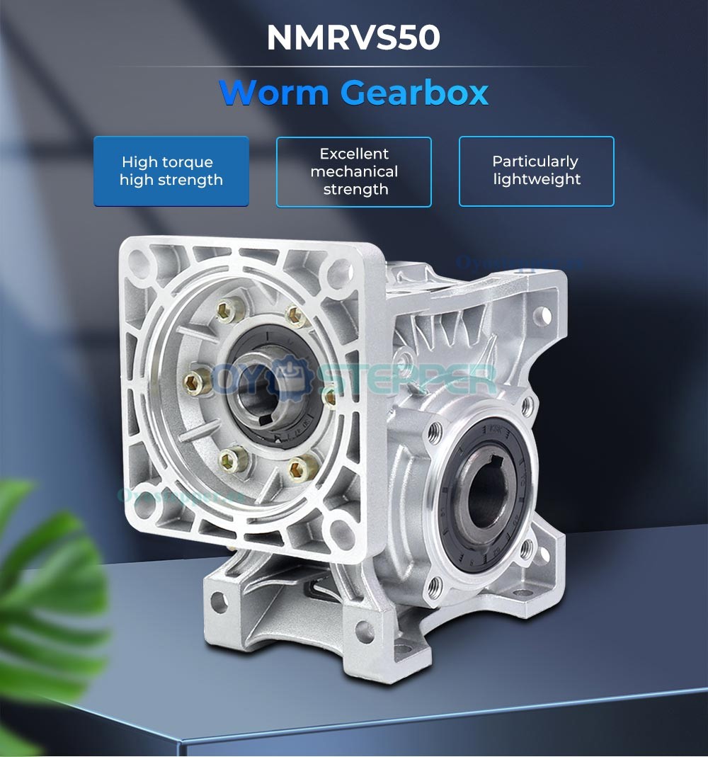 NMRV050 Caja Reductora de Engranaje Sinfín 5:1 / 10:1 / 20:1 para Motor Paso a Paso Nema 42