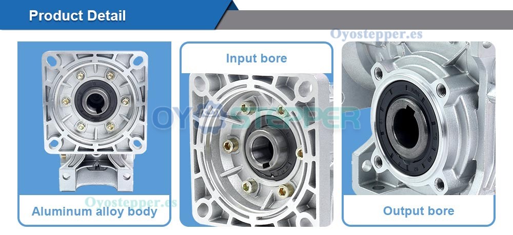 NMRV050 Caja Reductora de Engranaje Sinfín 5:1 / 10:1 / 20:1 para Motor Paso a Paso Nema 42