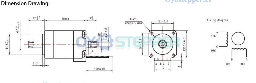 Oukeda Motor Paso a Paso con Eje Hueco NEMA 8 1.8° 1.8 N·cm para Máquina de Colocación