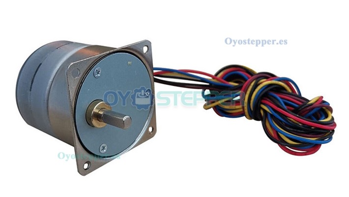 Oukeda Motor Paso a Paso PM con Imán Permanente y Caja Reductora 10:1 / 30:1 / 50:1 / 75:1 / 120:1 7.5° 24 V 4 Fases