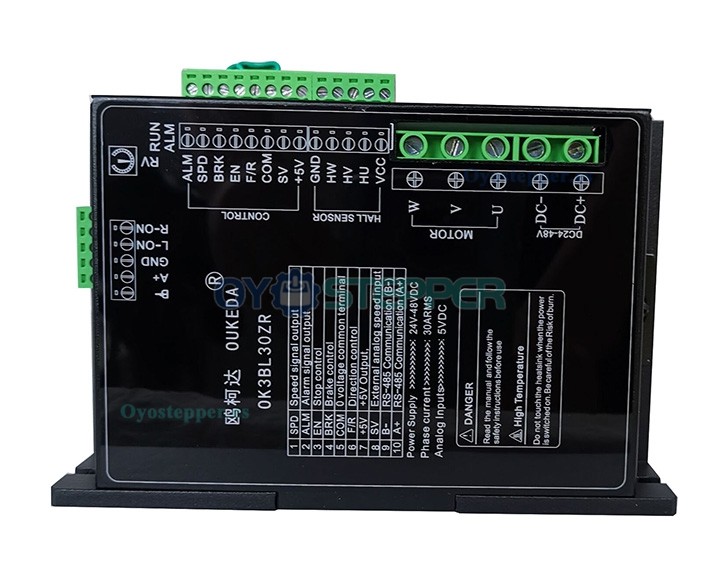 Oukeda Kit de Motor DC sin Escobillas + Controlador 300 W 24 V/48 V 3000 RPM 95.55 N·cm Trifásico