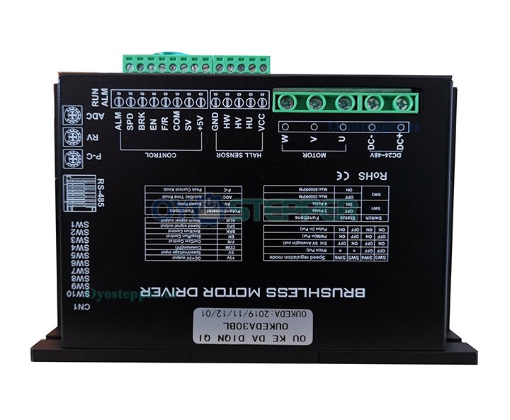 Oukeda Controlador de Motor BLDC 24–48 V 30 A 850 W para Motores Φ60/80/86 mm