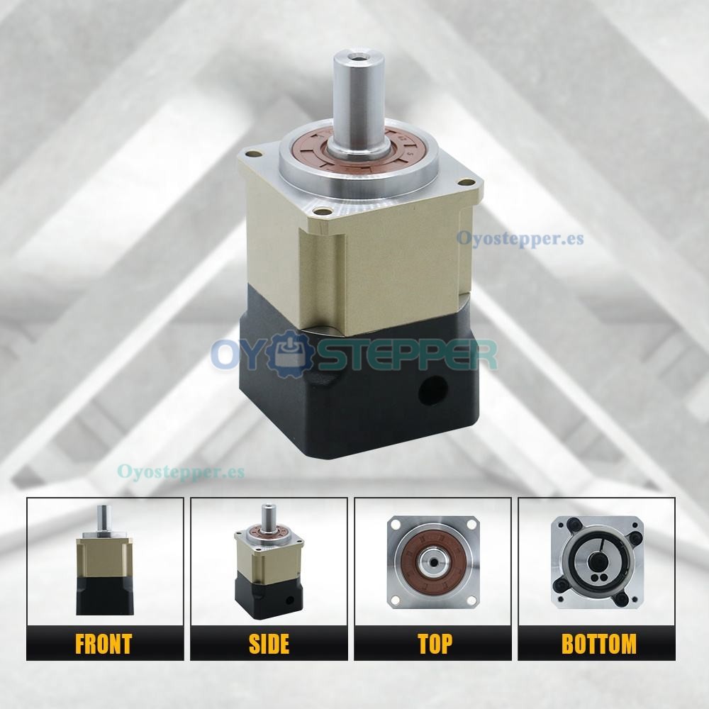 Reductor de Velocidad Planetario con Engranaje Helicoidal para Motor Servo Nema 23, Nema 24 – Eje de 14 mm