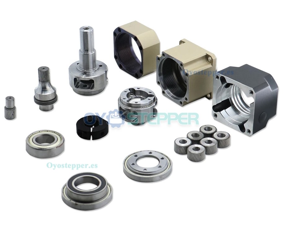 Caja Reductora Planetaria con Engranaje Helicoidal para Motor Paso a Paso Nema 23, Nema 24 – Eje de 16 mm