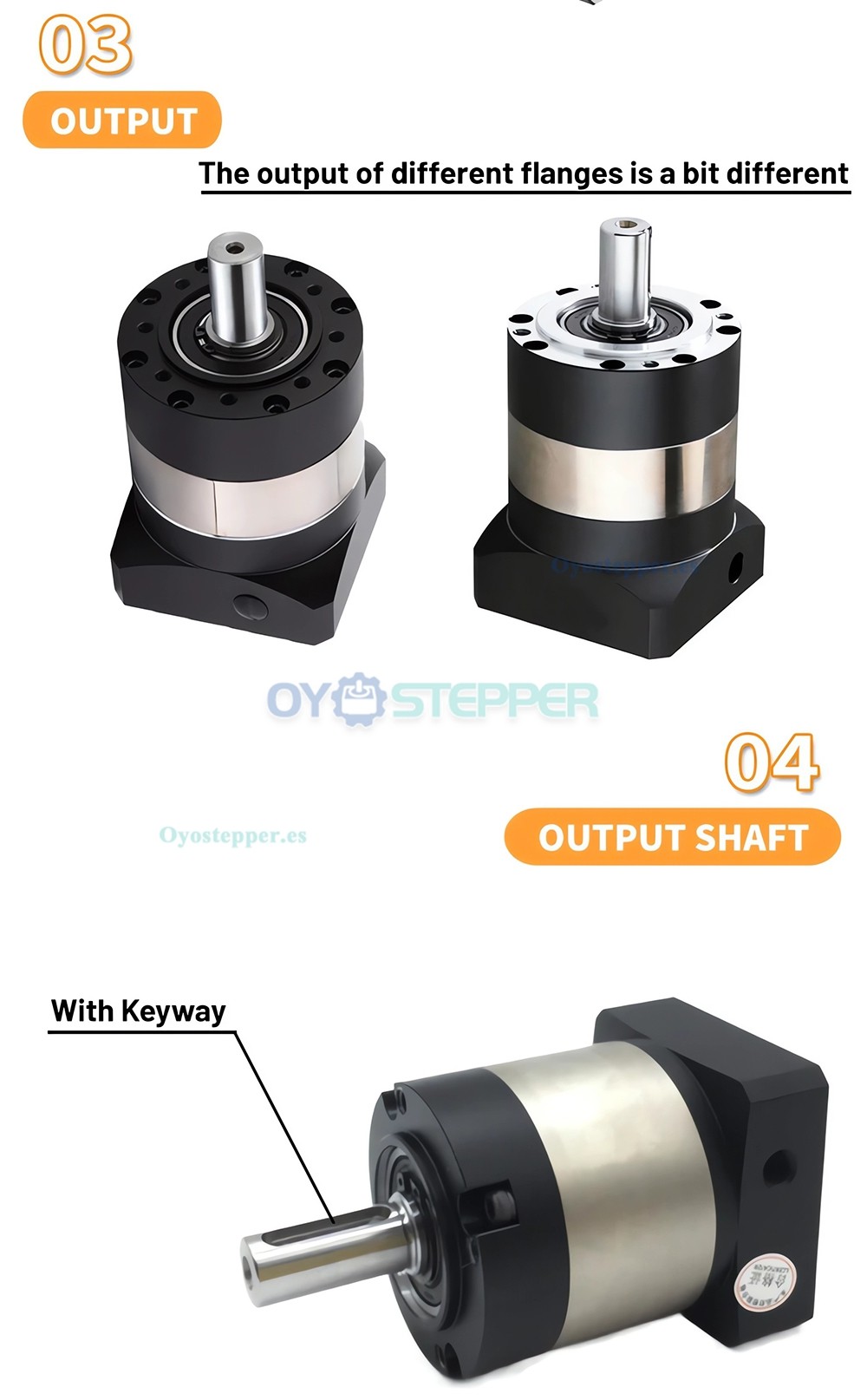 PLE060 Reductor Planetario para Motor Paso a Paso NEMA23 / Servomotor AC 60mm 200W 400W