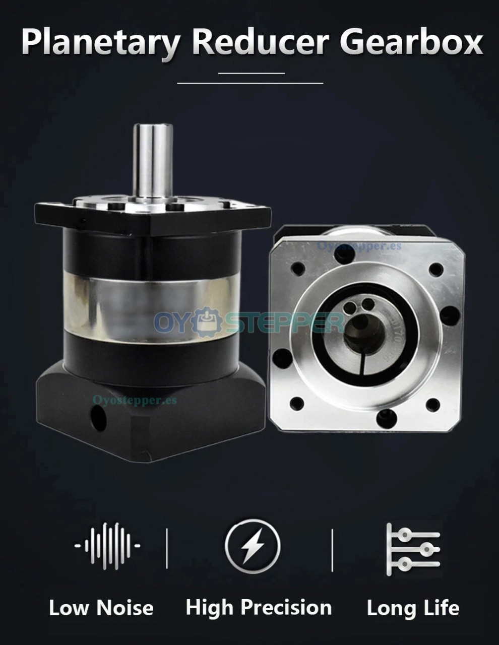 DLF Serie Reductor Planetario para Motor Nema 23 con Entrada 1/4'' (6.35mm/8mm)