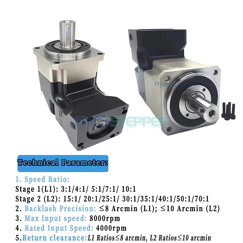 PLMG090 Reductor Planetario &Aacute;ngulo Recto 90&deg;para Motor Paso a Paso NEMA 34 / Servomotor 90mm