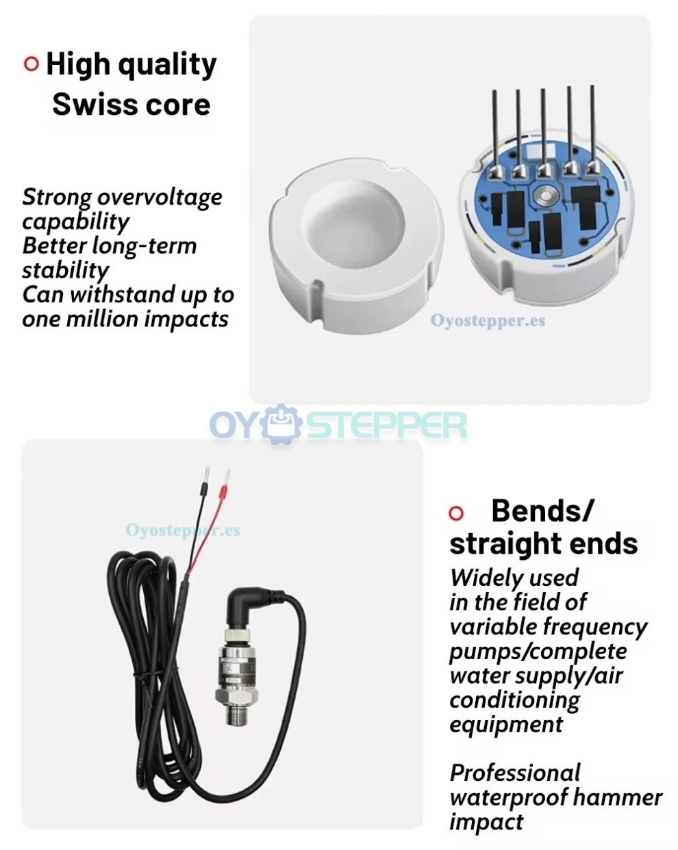 Transductor de Presi&oacute;n PT506 G1/4 IP68 24V con Cable y Conector para Agua, Gas y Sistemas Hidr&aacute;ulicos