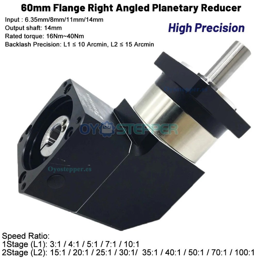 PVF090 Reductor Planetario Ángulo Recto 90°para Motor Paso a Paso Nema34 / Servomotor 90mm PVF090 Reductor Planetario Ángulo Recto 90°para Motor Paso a Paso Nema34 / Servomotor 90mm