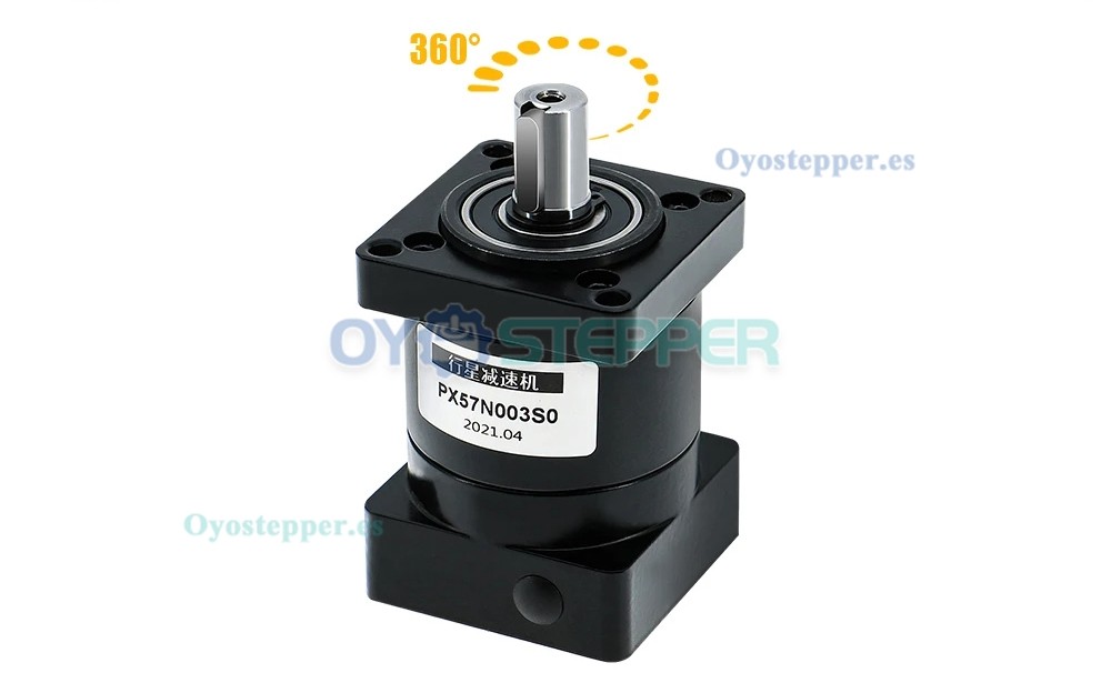 Reductor de Velocidad Planetario PX57 para Motor Paso a Paso Nema 23 Eje de Entrada de 8 mm
