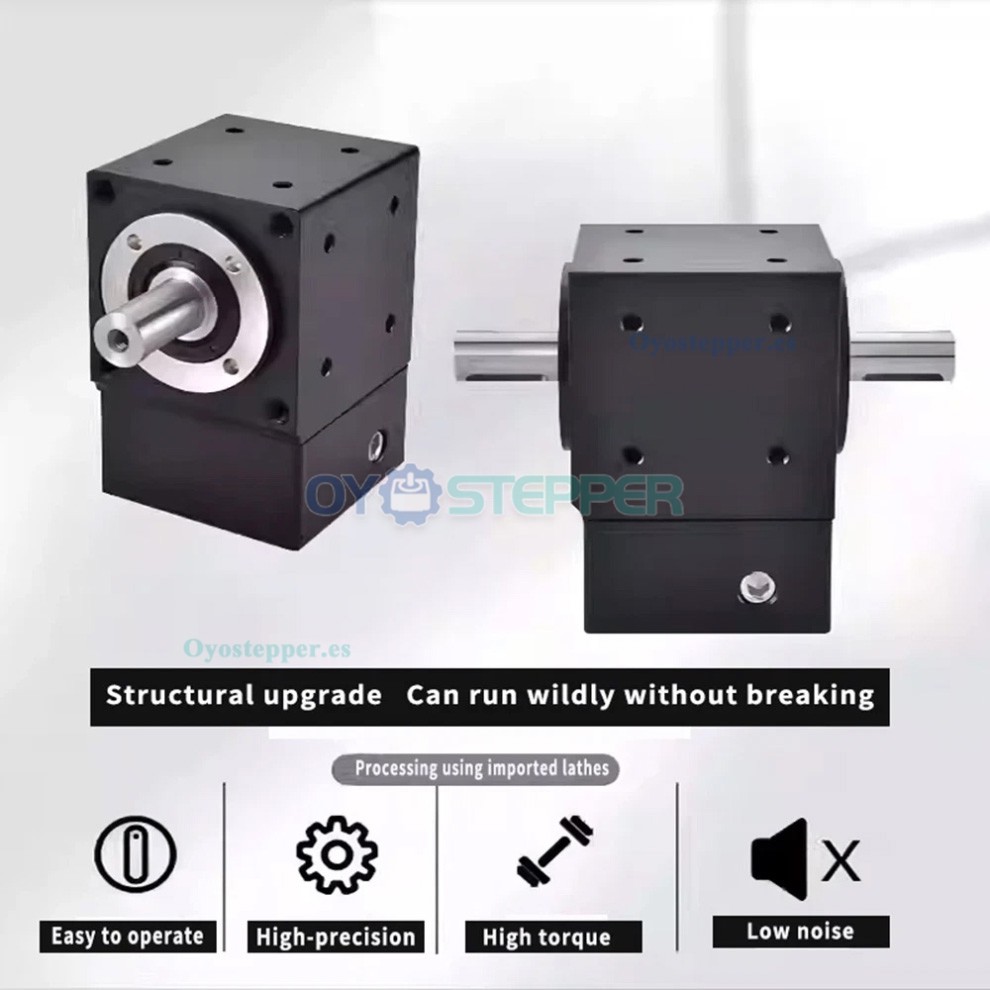 Reductor de &Aacute;ngulo Recto (Engranaje C&oacute;nico) para Motor Paso a Paso NEMA34 / Servomotor 80mm