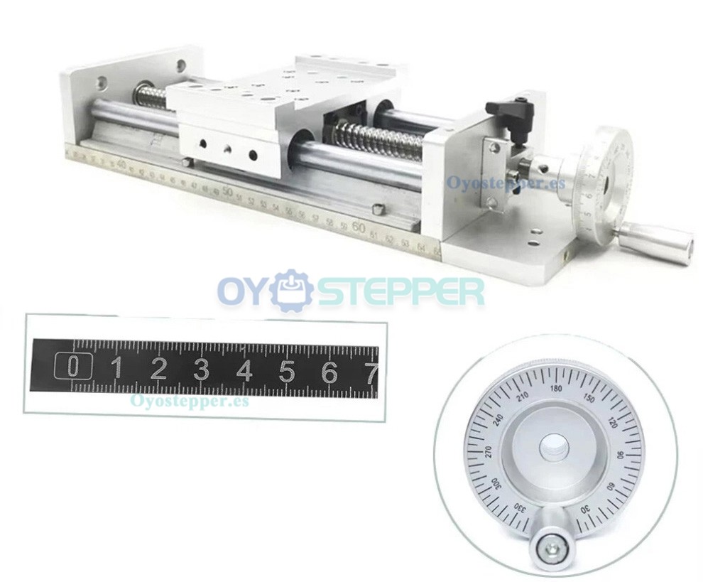 Mesa Deslizante Manual CNC con Husillo a Bolas y Gu&iacute;a de Movimiento Lineal SBR, Capacidad 180kg