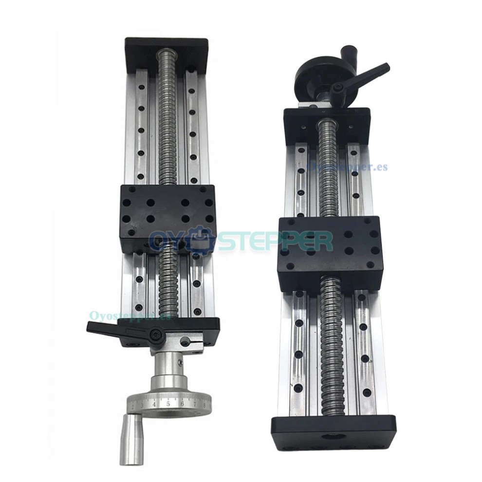 Mesa Deslizante Manual SXG5080 con Doble Gu&iacute;a y Husillo a Bolas para M&oacute;dulo de Movimiento Lineal CNC con Volante