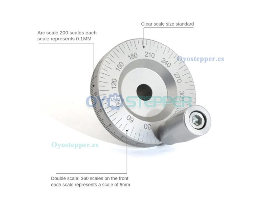 Mesa Deslizante Manual SXG5080 con Doble Gu&iacute;a y Husillo a Bolas para M&oacute;dulo de Movimiento Lineal CNC con Volante
