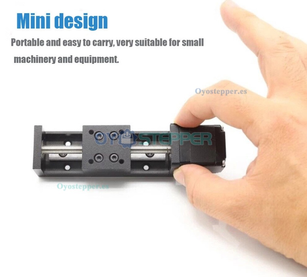 Etapa Lineal Motorizada Mini CNC (Paso 1 mm, 0.07 Nm) con Kit Motor Paso a Paso NEMA11