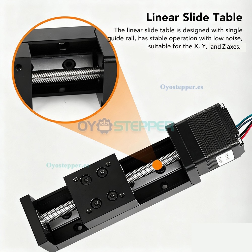 Etapa Lineal Motorizada Mini CNC (Paso 1 mm, 0.07 Nm) con Kit Motor Paso a Paso NEMA11