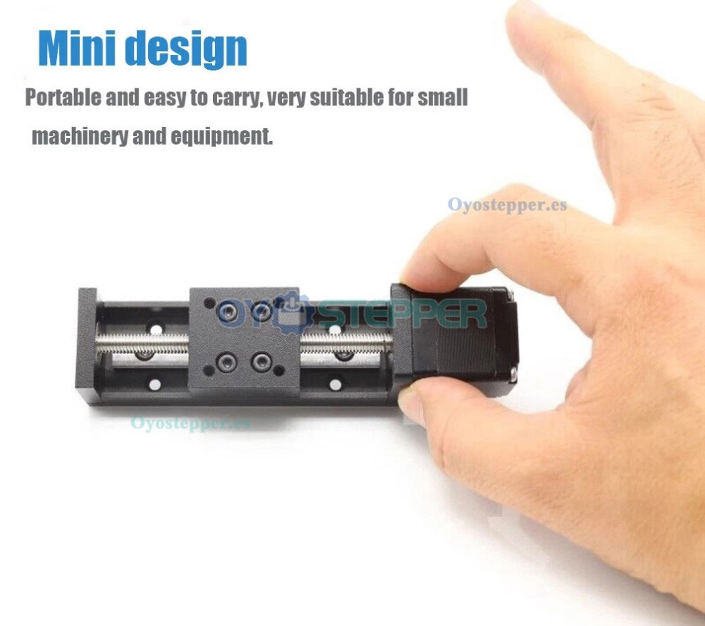 Etapa de Translaci&oacute;n Lineal Motorizada Mini con Mesa Deslizante CNC con Kit Motor Paso a Paso NEMA11 y Controlador TB6600