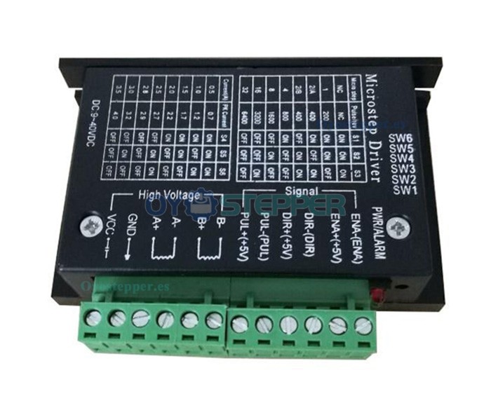 Oukeda Controlador TB6600 2 fases 9–40VDC 4A para motor paso a paso Nema 17, 23, 24