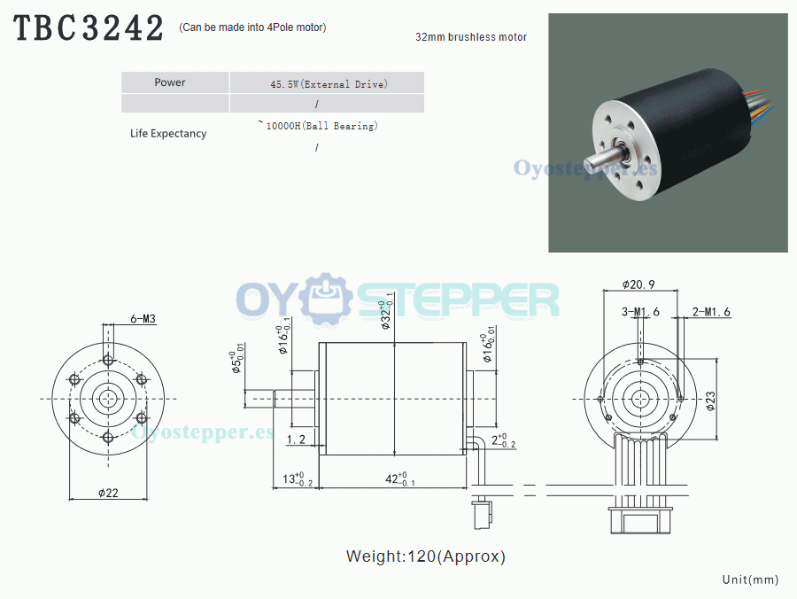 Pack de 2 Motores Eléctrico DC Sin Núcleo de Alta Velocidad 12V/24V 12mm Ø BLDC