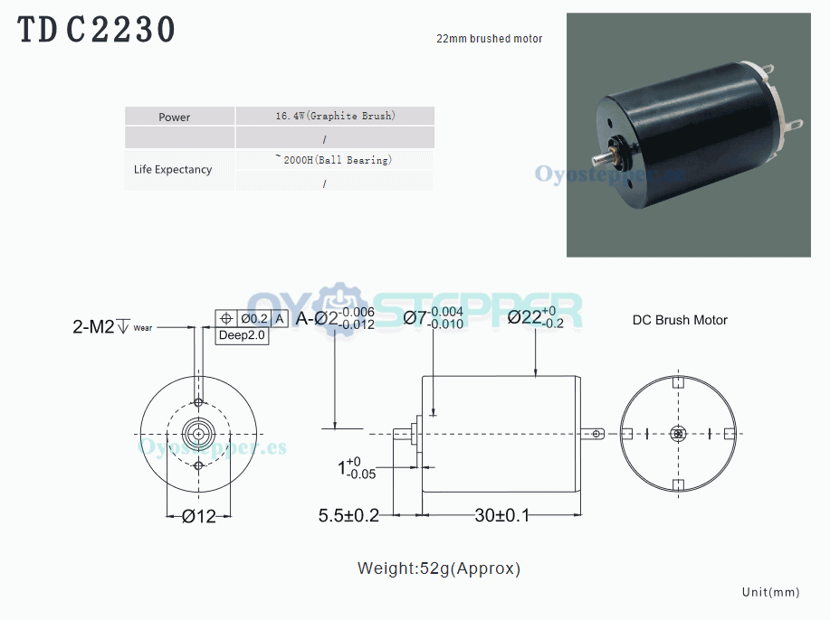 Pack de 2 Motores Eléctrico sin Núcleo Motor de CC con Escobillas Sin Núcleo 9V/24V