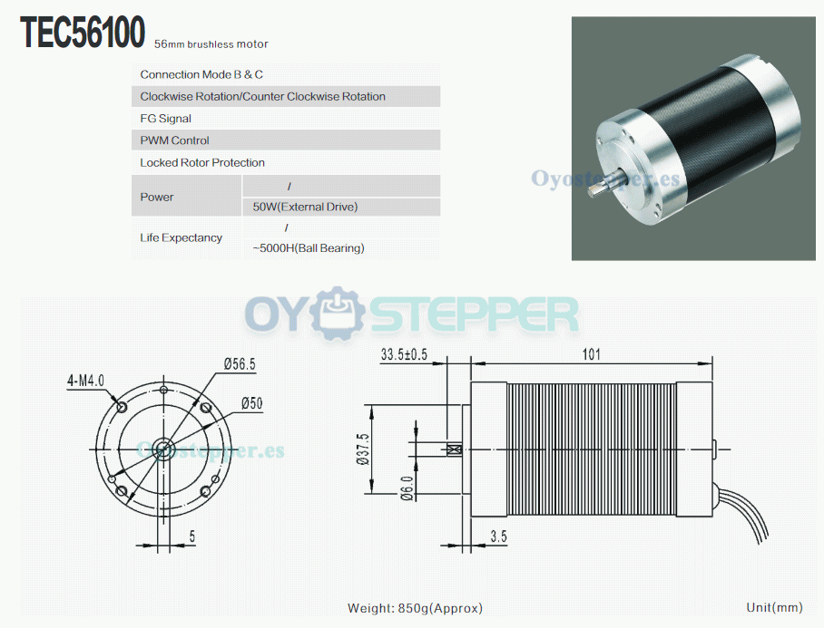 Pack de 2 Motores Eléctrico BLDC sin escobillas 12 V / 24 V 2 kg·cm 800–8000 RPM
