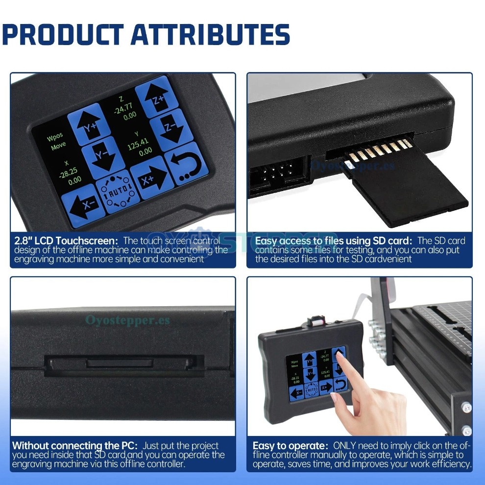 Controlador offline GRBL con pantalla t&aacute;ctil de 2.8 pulgadas para CNC 3018 PRO 3020 PLUS y 4540