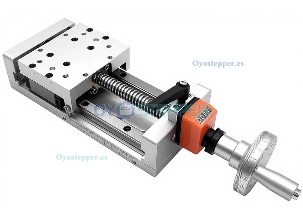 Mesa Deslizante Manual CNC con Autobloqueo, Pantalla Digital, Módulo Lineal para Posición Z y Husillo Trapezoidal Mesa Deslizante Manual CNC con Autobloqueo, Pantalla Digital, Módulo Lineal para Posición Z y Husillo Trapezoidal