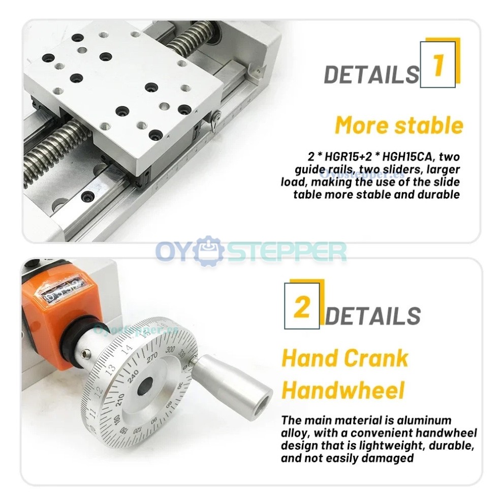 Mesa Deslizante Manual CNC con Autobloqueo, Pantalla Digital, Módulo Lineal para Posición Z y Husillo Trapezoidal Mesa Deslizante Manual CNC con Autobloqueo, Pantalla Digital, Módulo Lineal para Posición Z y Husillo Trapezoidal
